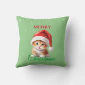 サファリおもしろいアニマルキャットサンタクリスマスコスチューム クッション (裏面)