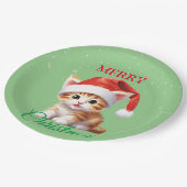 サファリおもしろいアニマルキャットサンタクリスマスコスチューム ペーパープレート (アングル)