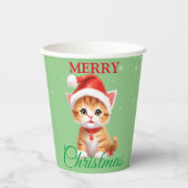 サファリおもしろいアニマルキャットサンタクリスマスコスチューム 紙コップ (正面)
