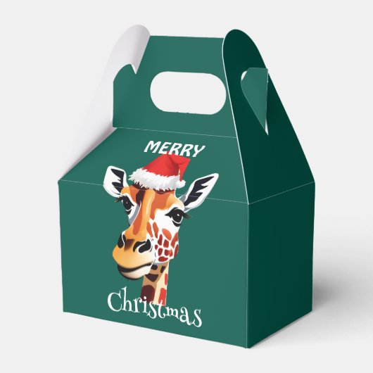 サファリおもしろいアニマルズキレーフサンタクリスマスパーティー フェイバーボックス (正面サイド)