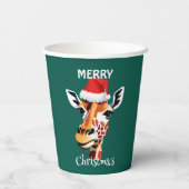サファリおもしろいアニマルズキレーフサンタクリスマスパーティー 紙コップ (裏面)