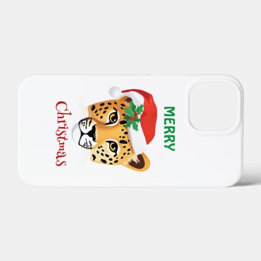 サファリおもしろいアニマルチータヒョウクリスマス Case-Mate iPhoneケース (裏面 (横))