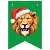 サファリおもしろいアニマルライオンサンタクリスマスコスチューム バンティングフラッグ (第1の旗)