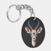 サファリおもしろいーと眼鏡の恋人のためのガゼル顔 キーホルダー (正面左)