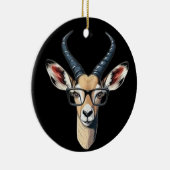 サファリおもしろいーと眼鏡の恋人のためのガゼル顔 セラミックオーナメント (右)