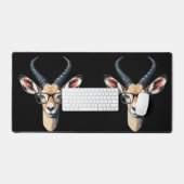 サファリおもしろいーと眼鏡の恋人のためのガゼル顔 デスクマット (キーボード&マウス)