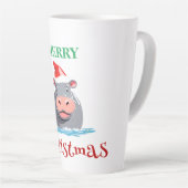 サファリおもしろいーの動物HIPPOサンタクリスマスコスチューム カフェラテマグ (右アングル)
