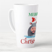 サファリおもしろいーの動物HIPPOサンタクリスマスコスチューム カフェラテマグ (左アングル)