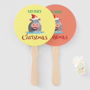 サファリおもしろいーの動物HIPPOサンタクリスマスコスチューム ハンドファン