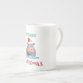 サファリおもしろいーの動物HIPPOサンタクリスマスコスチューム ボーンチャイナマグカップ (正面右)