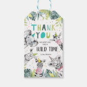 サファリお気に入りジャングル動物園のパーティー動物 ギフトタグ (正面)