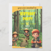サファリお洒落アドベンチャー誕生日招待状 招待状 (正面)