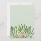 サファリお洒落アニマルジャングルグリーンベビーシャワー 招待状 (裏面)