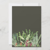 サファリお洒落アニマルジャングルグリーンベビーシャワー 招待状 (裏面)