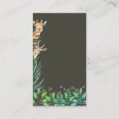 サファリお洒落ジャングルベビーシャワーベビー本 エンクロージャーカード (裏面)