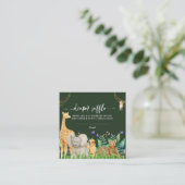 サファリお洒落ー動物の赤ちゃんシャワーおむつラッフル エンクロージャーカード (スタンド正面)