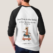 サファリお父さんキリンラグランシャツ | 父の日  Tシャツ (裏面)