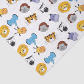 サファリお祝い:かわいい動物のイラストレーションラップ 薄葉紙 (詳細)