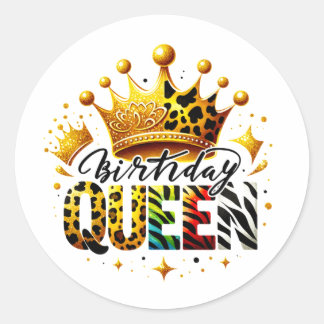 サファリお誕生日お姫様クラウン ラウンドシール