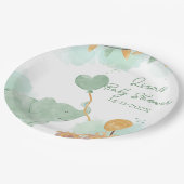 サファリかわいいベビーアニマルをテーマにしたベビーシャワーパーティー ペーパープレート (アングル)