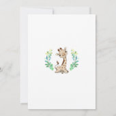 サファリかわいいベビーキリン野生の赤ちゃんシャワー 招待状 (裏面)