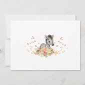 サファリかわいいベビーゼブラワイルドベビーシャワー 招待状 (裏面)