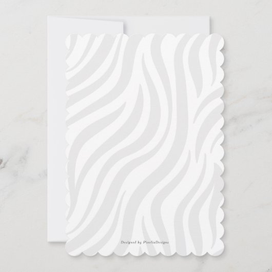 サファリかわいい動物パープルガール最初の誕生日 招待状 (裏面)