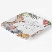 サファリかわいらしアニマルワイルドワンベビーガールシャワー ペーパープレート (傾斜あり)