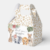 サファリかわいらしベビーアニマルズベビーガールシャワー フェイバーボックス (正面サイド)