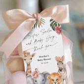 サファリかわいらしーのベビーアニマルズベビーガールシャワー感謝してい ギフトタグ