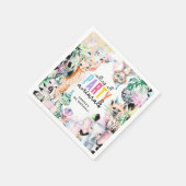 サファリすべてのパーティー動物の誕生日を呼び出す スタンダードカクテルナプキン (角)