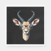 サファリと眼鏡好きのためのユーモアのあるガゼルの顔 スタンダードランチョンナプキン (正面)