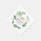 サファリと葉のリースベビーシャワーナプキン スタンダードカクテルナプキン (角)