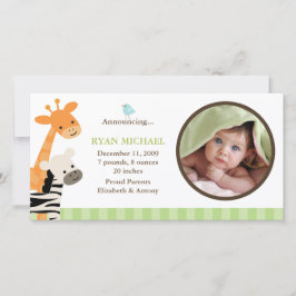 サファリのお友達の誕生のお知らせ 案内状