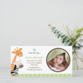 サファリのお友達の誕生のお知らせ 案内状 (スタンド正面)