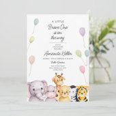 サファリのお友達ジャングルベビーシャワー 招待状 (スタンド正面)