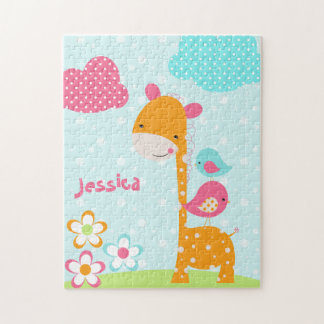 サファリのかわいこちゃんのキリンのジグソーパズル ジグソーパズル