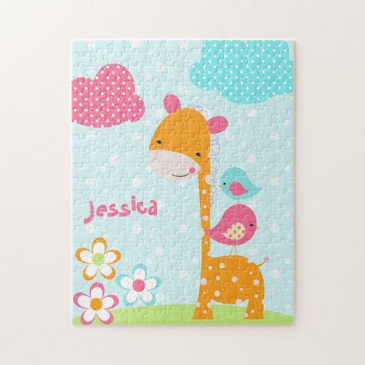 サファリのかわいこちゃんのキリンのジグソーパズル ジグソーパズル (縦)