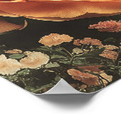 サファリのようなシュールな風景 - 象とシマウマ ポスター (角)