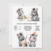 サファリのアイスクリームパーティーキッズサマーパーティー 招待状 (正面)