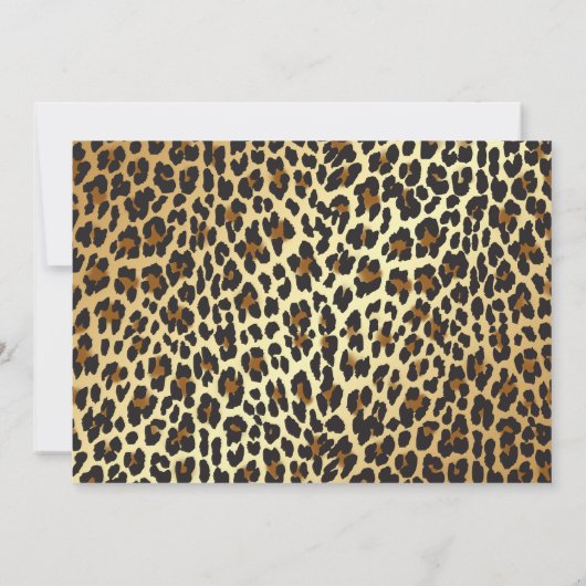 サファリのアニマルプリントのヒョウのベビーシャワーの招待状 招待状 (裏面)