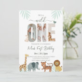 サファリのアニマルボーイ1歳の誕生日 招待状 (スタンド正面)