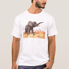 サファリのアフリカのジャングルの運命の動物ゾウ Tシャツ