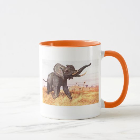 サファリのアフリカのジャングルの運命動物象 マグカップ (右)
