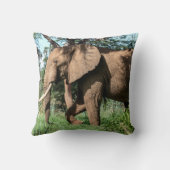 サファリのアフリカゾウ クッション (裏面)