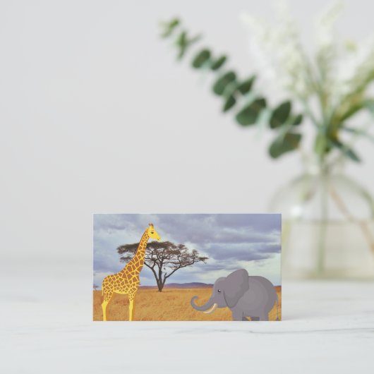 サファリのキリンとゾウ エンクロージャーカード (スタンド正面)