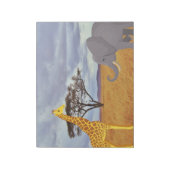 サファリのキリンとゾウ ノートパッド (回転)