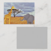 サファリのキリンとゾウ 名刺 (正面/裏面)