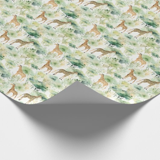 サファリのキリン模様アフリカ野生生物をテーマにした ラッピングペーパー (角)