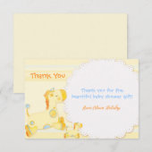 サファリのキリン赤ちゃんシャワーありがとう サンキューカード (正面/裏面)